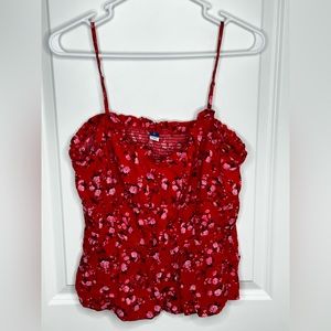 floral cropped tank top